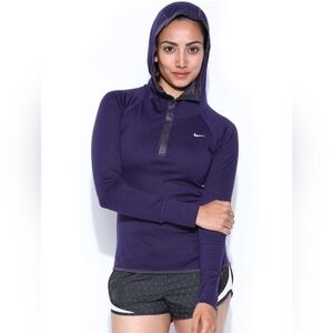 NIKE Poly/Wool Long Sleeve Purple Dri-Fit Running Hoodie Jacket Sz. Small